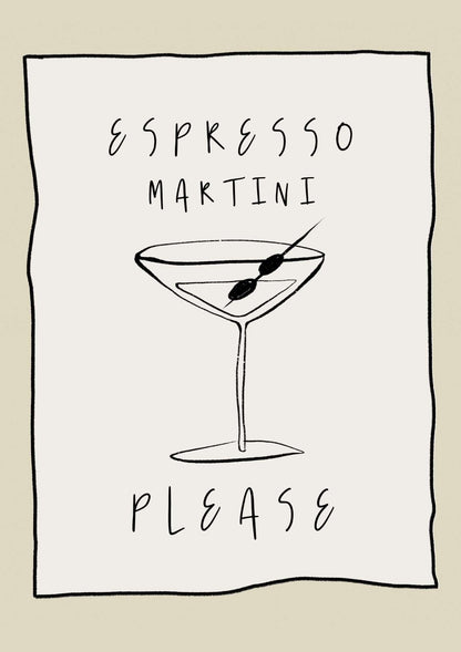 Espresso Martini Please Art Print-Skudaboo