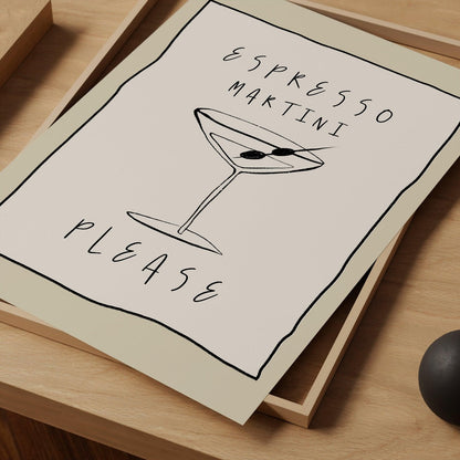 Espresso Martini Please Art Print-Skudaboo