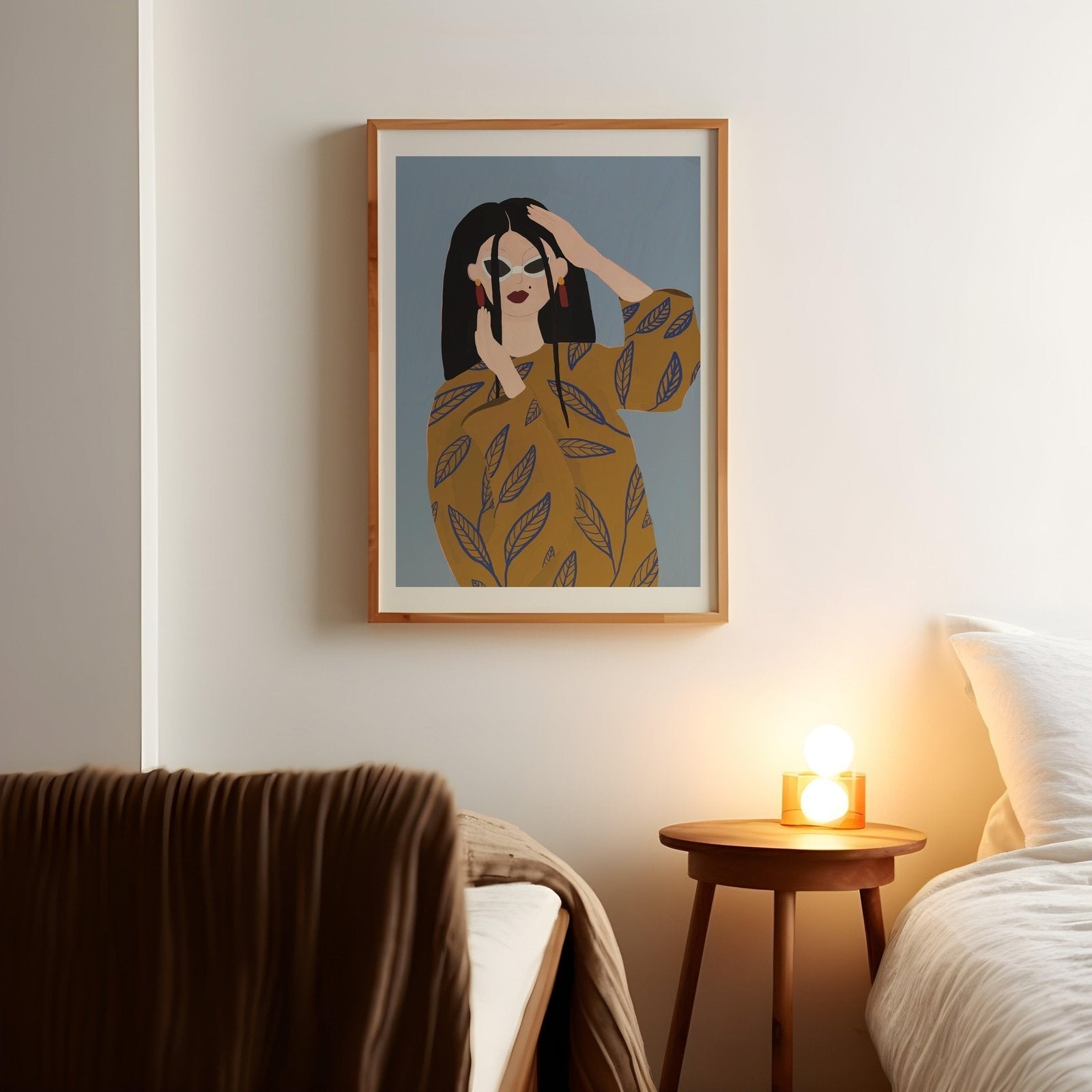Female with Sunglasses Fashion Art Print-Skudaboo