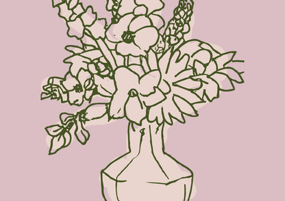 Floral Line Art Print-Skudaboo