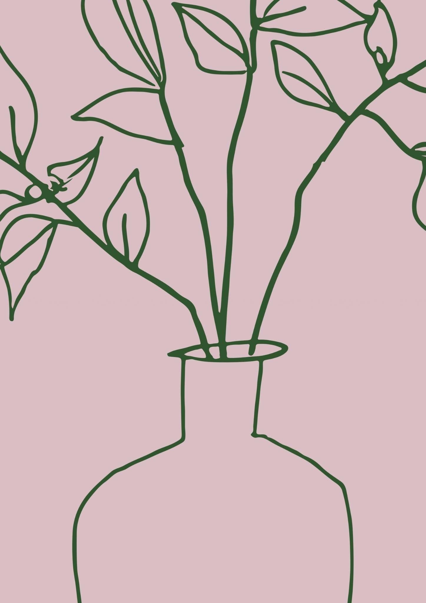 Floral Line Art Print-Skudaboo