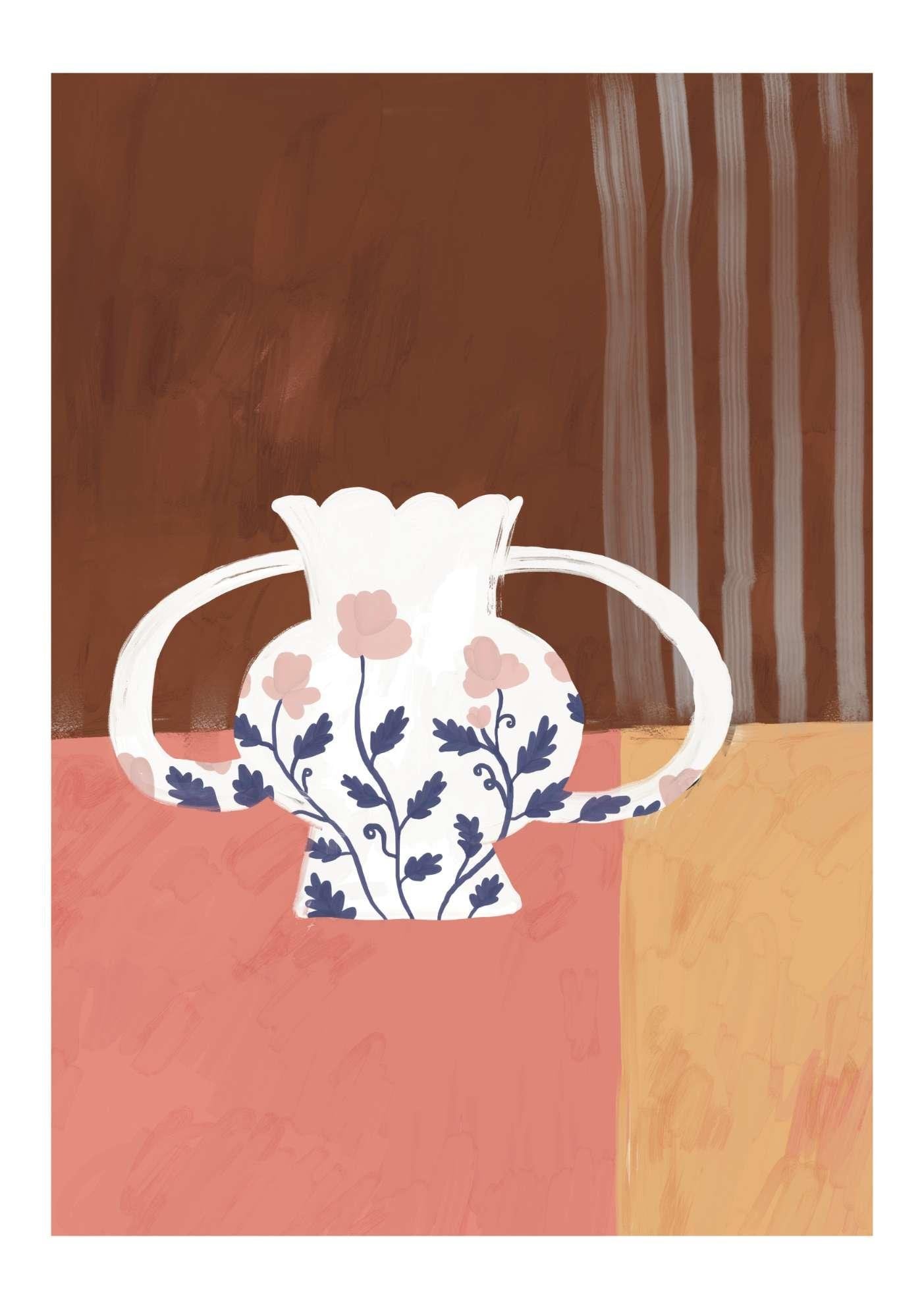 Floral Vase Art Print-Skudaboo