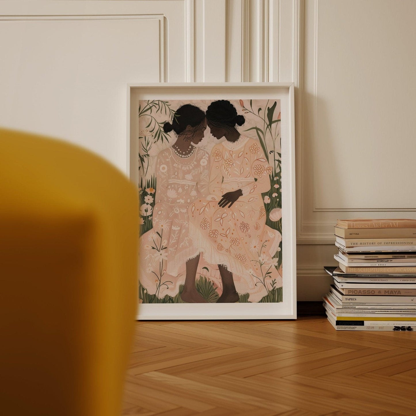 Girls in Meadow Art Print-Skudaboo