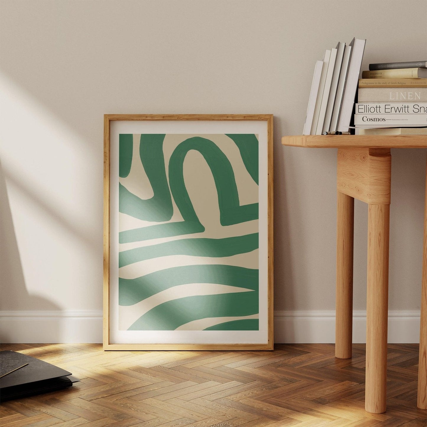 Green Abstract Shapes Art Print-Skudaboo