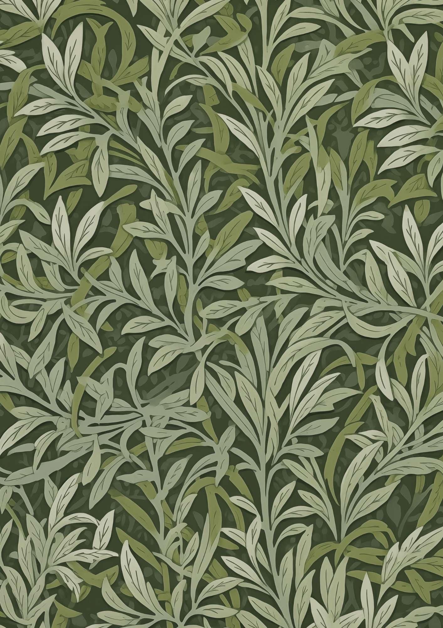 Green Leaves Art print-Skudaboo