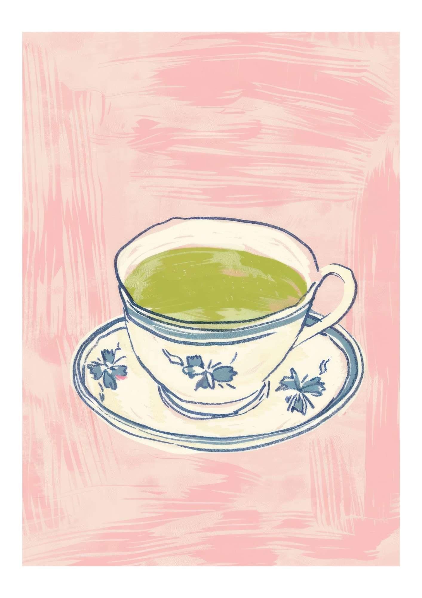 Green Matcha Tea Art Print-Skudaboo