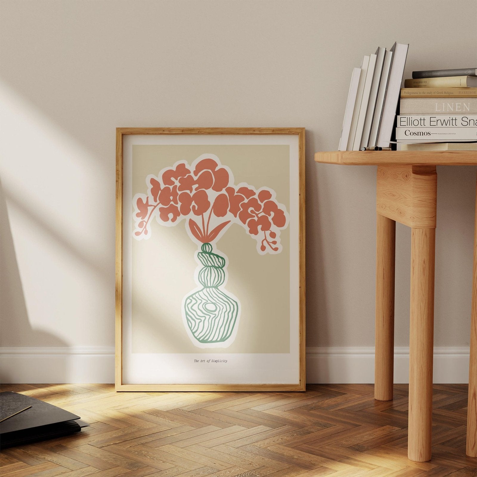 Green Vase Spring Floral Art Print-Skudaboo