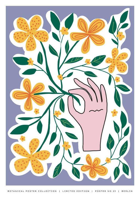 Hand and Flowers Art Print-Skudaboo