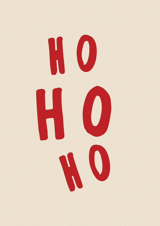 Ho Ho Ho Retro Christmas Art Print-Skudaboo