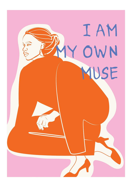 I Am My Own Muse Female Portrait Modern Art Print-Skudaboo