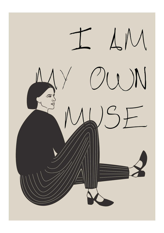 I Am My Own Muse Female Portrait Modern Art Print-Skudaboo