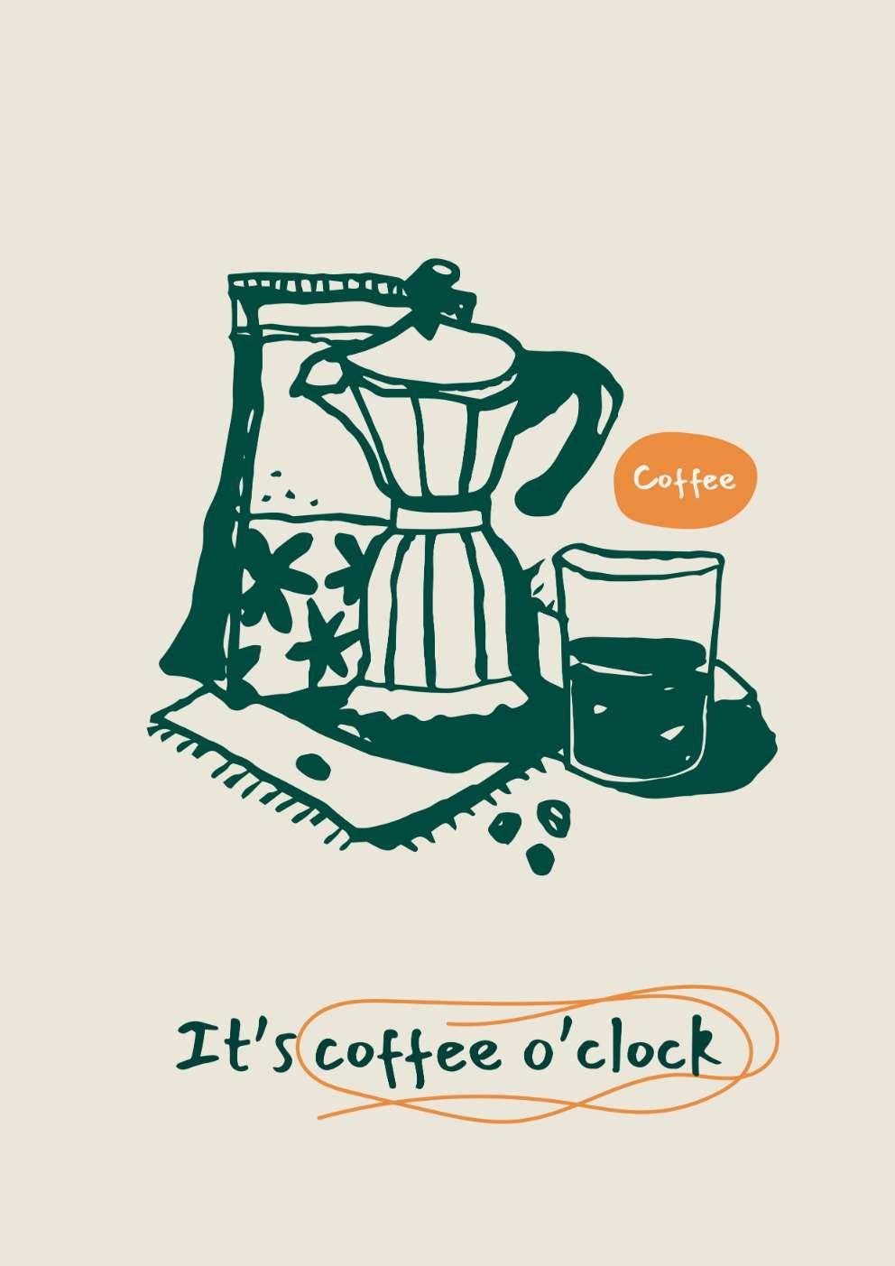 It's Coffee O'Clock Art Print-Skudaboo