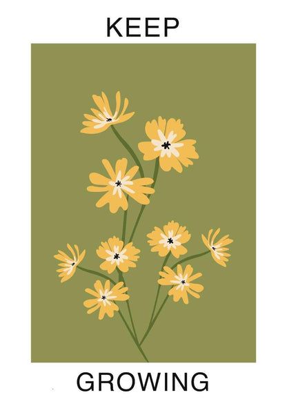 Keep Growing Flower Art Print-Skudaboo