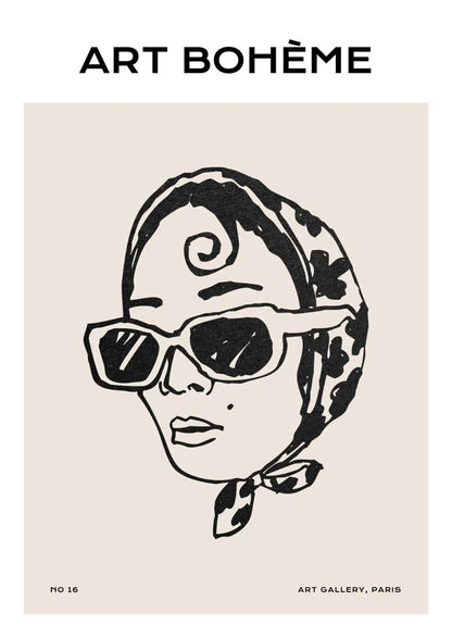 Lady with Sunglasses Art Print-Skudaboo