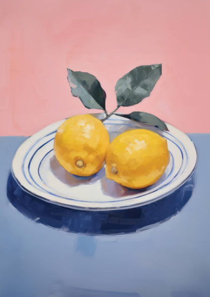 Lemons on a Plate Art Print-Skudaboo