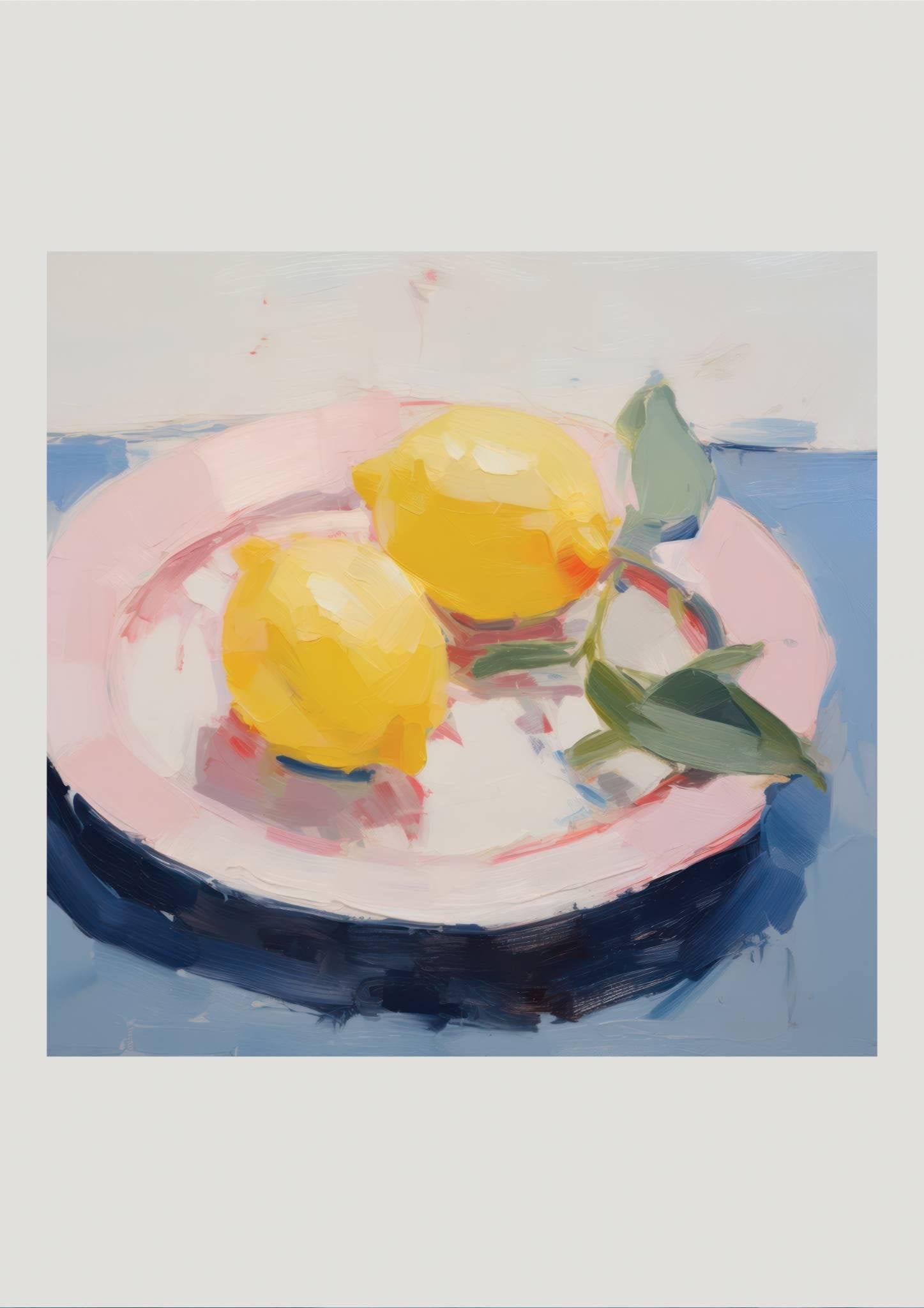 Lemons on Plate Art Print-Skudaboo