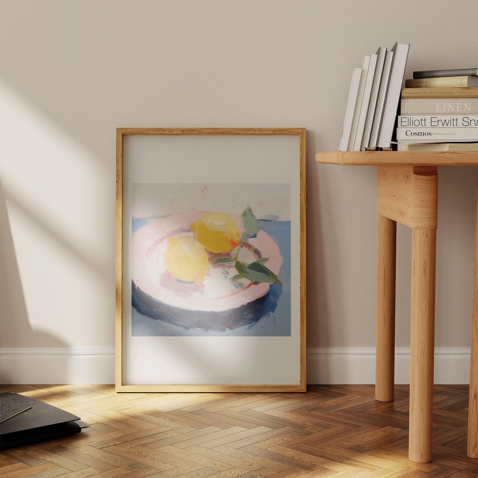 Lemons on Plate Art Print-Skudaboo