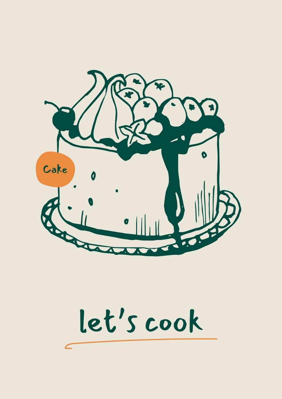 Let's Cook Food Art Print-Skudaboo