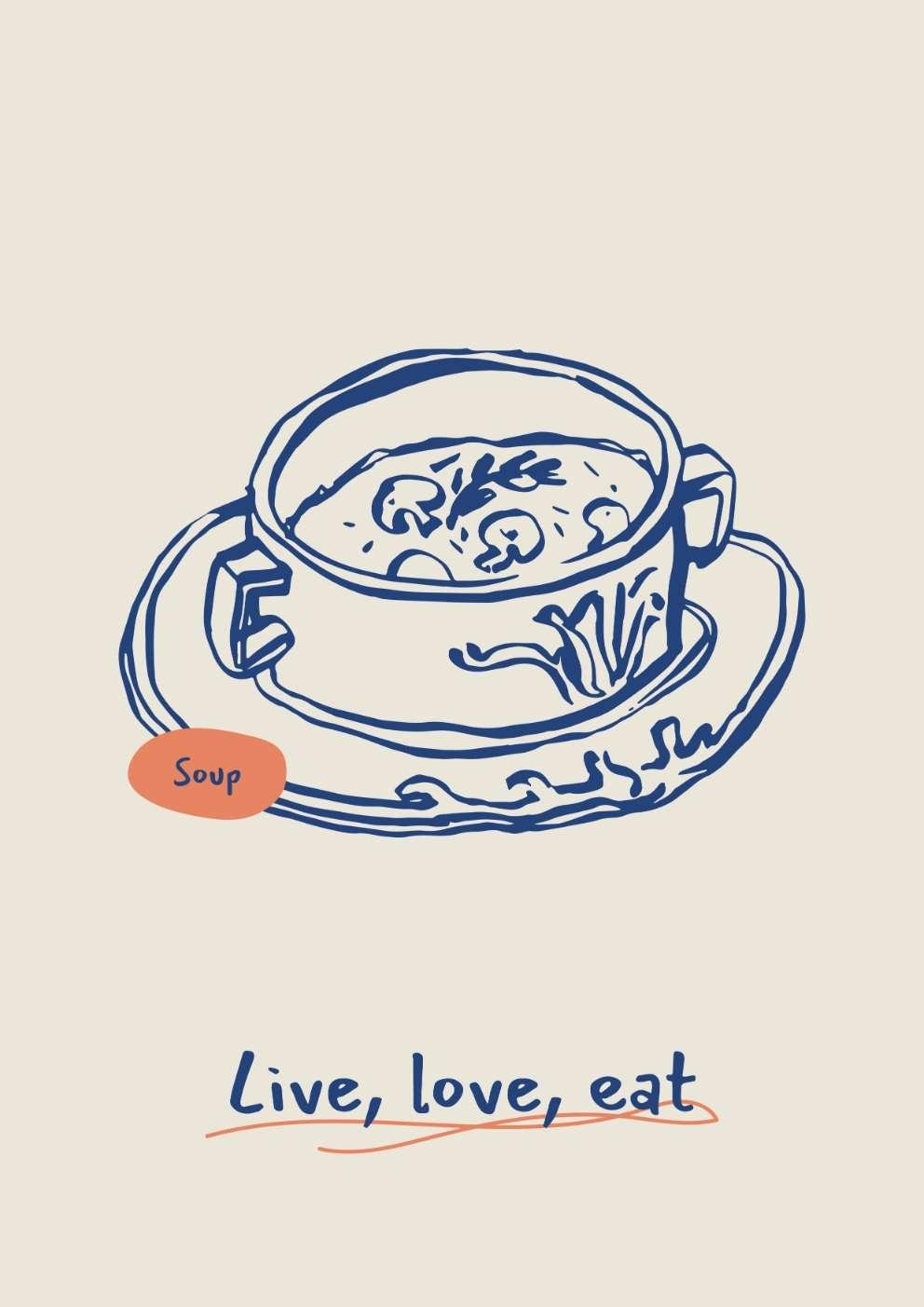 Live, Love, Eat Food Art Print-Skudaboo