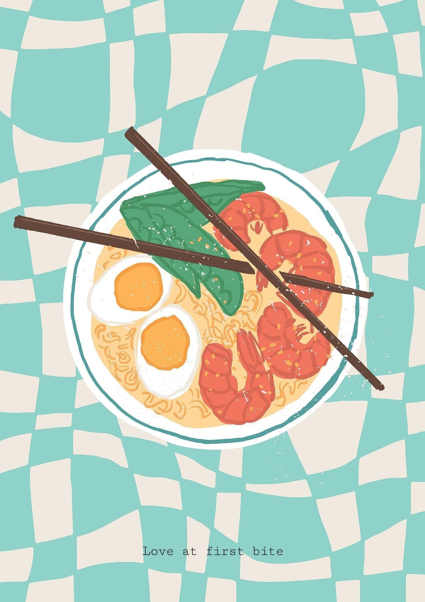 Love at First Bite Ramen Art Print-Skudaboo