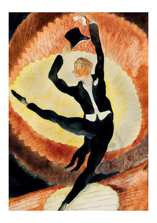 Male Dancer with Top Hat Vintage Art Print-Skudaboo