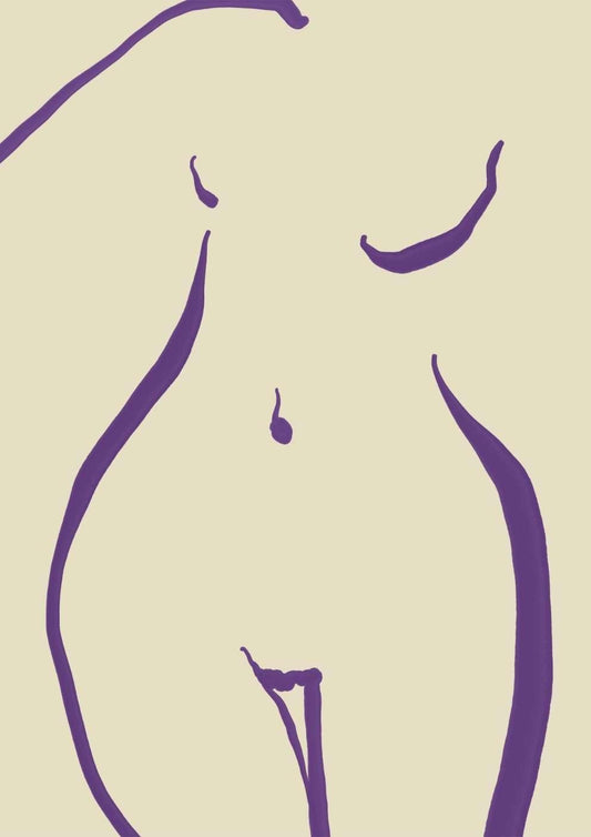 Minimalist Female Body Art Print-Skudaboo