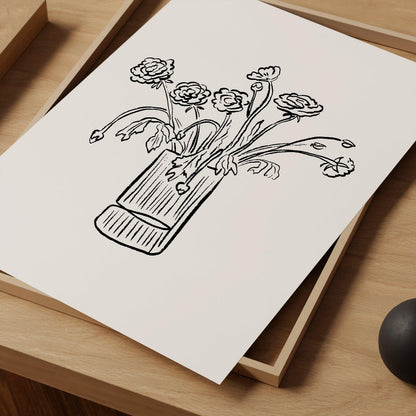 Minimalist Floral Art Print-Skudaboo