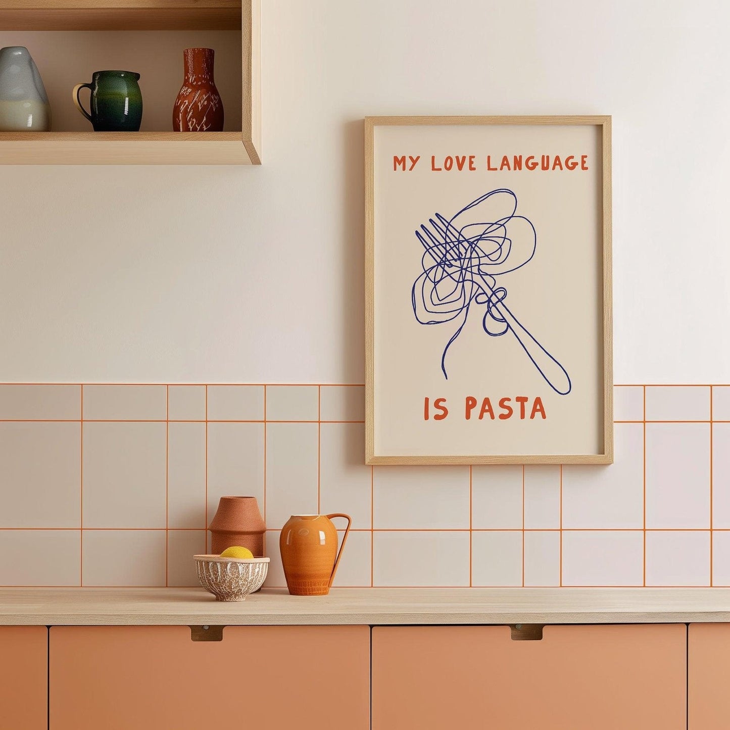 My Love Language is Pasta Art Print-Skudaboo