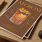 Negroni Cocktail Recipe Art print-Skudaboo