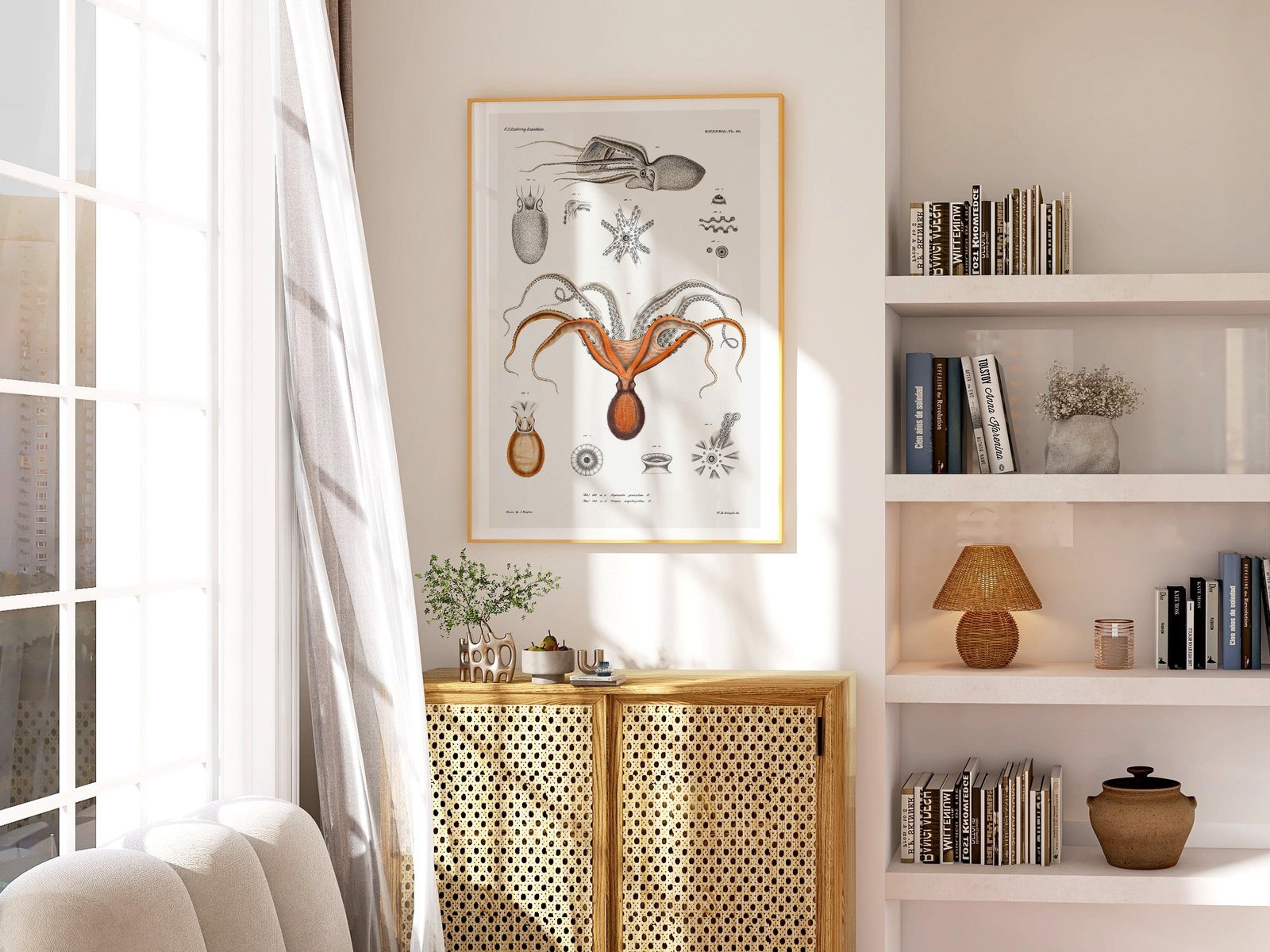 Octopus Vintage Art Print-Skudaboo