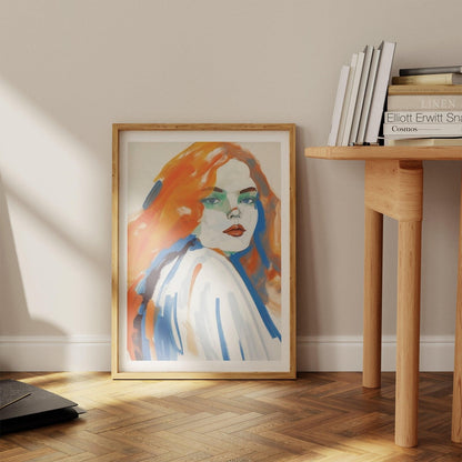 Orange Lady Art Print-Skudaboo