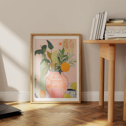 Oranges in a Vase Art Print-Skudaboo