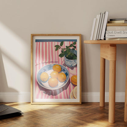 Oranges on Plate Art Print-Skudaboo