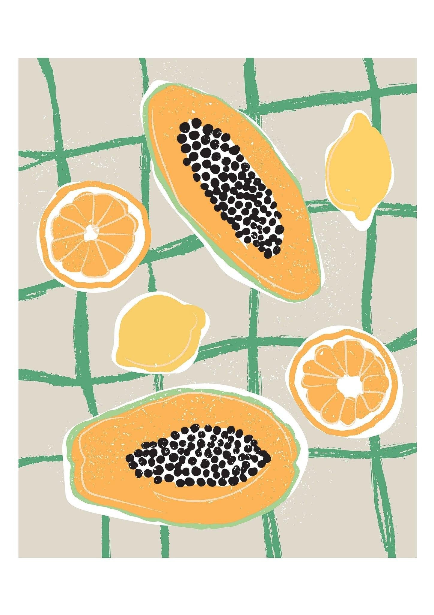 Papaya Art Print-Skudaboo