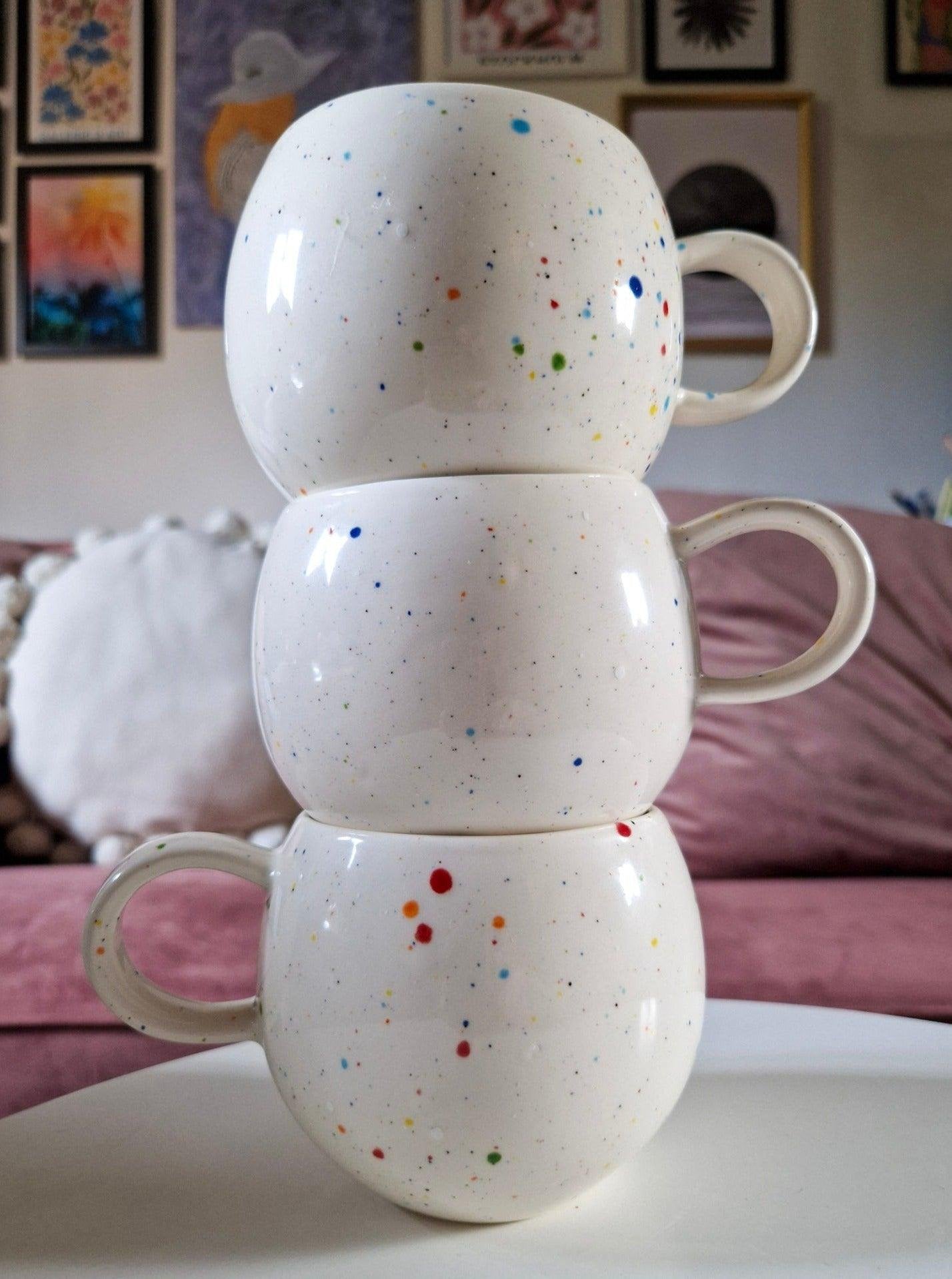 Perfectly Imperfect Ceramic Confetti Ball Mug 500ml-Skudaboo