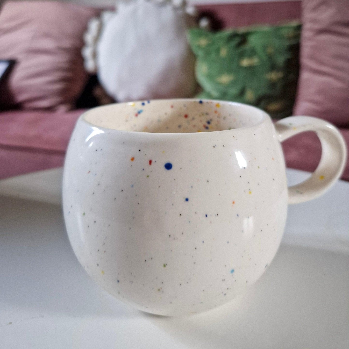 Perfectly Imperfect Ceramic Confetti Ball Mug 500ml-Skudaboo