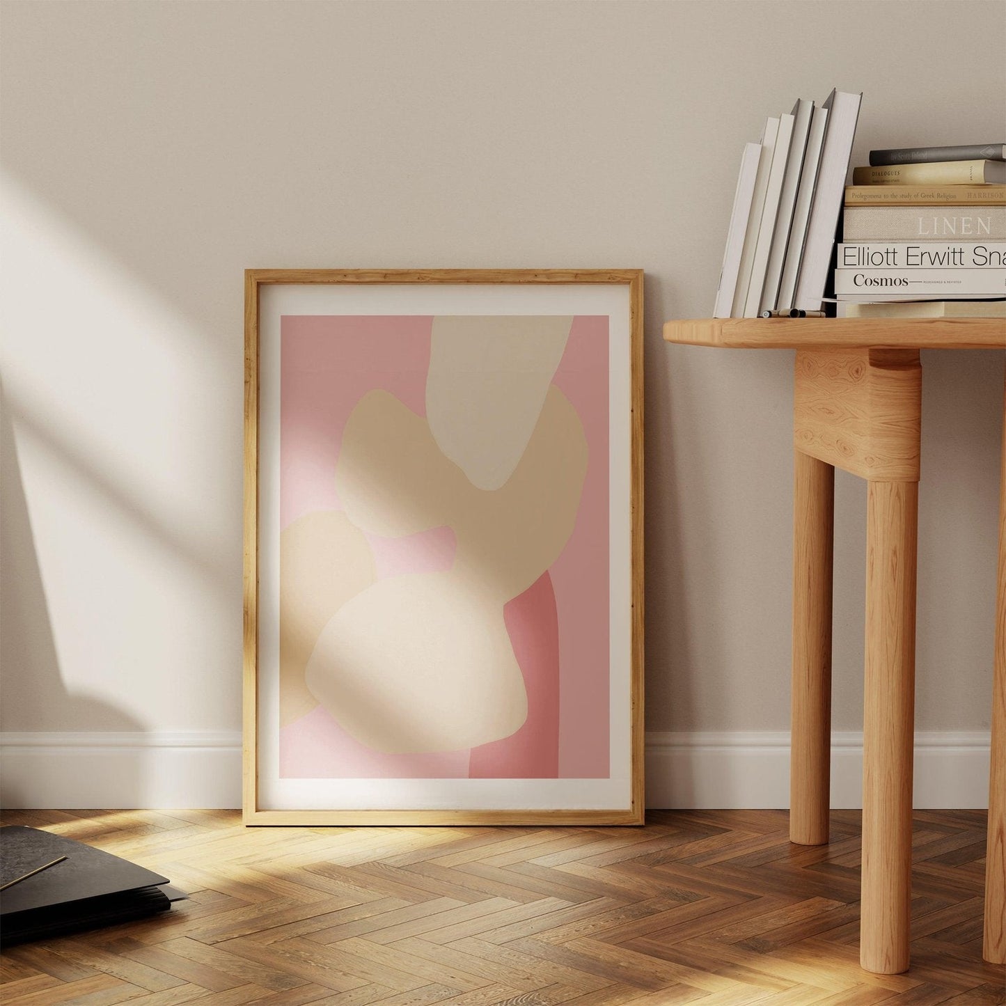 Pink Abstract Shapes Art Print-Skudaboo