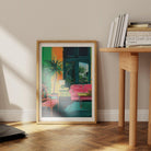 Pink & Green Living Room Art Print-Skudaboo