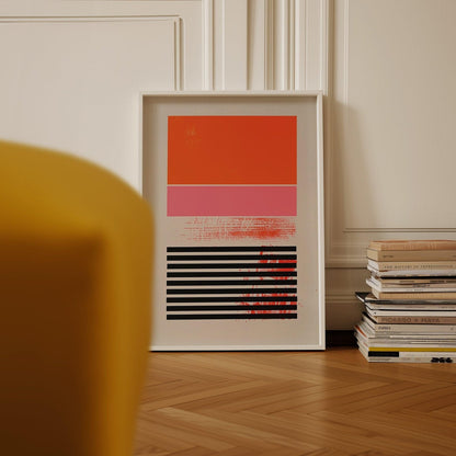 Pink & Orange Abstract Art print-Skudaboo