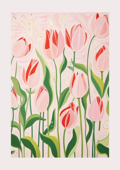 Pink Tulips Art Print-Skudaboo