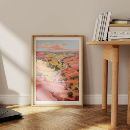 Pink Valley Art Print-Skudaboo