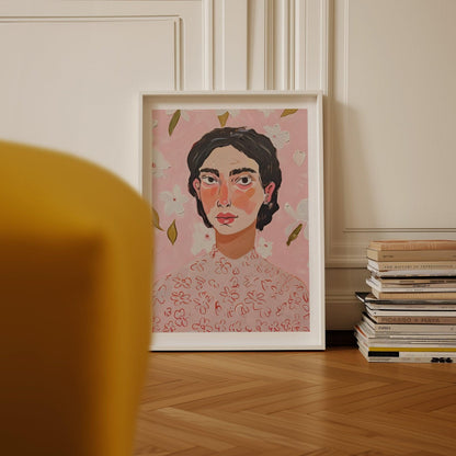 Pink Woman Art Print-Skudaboo