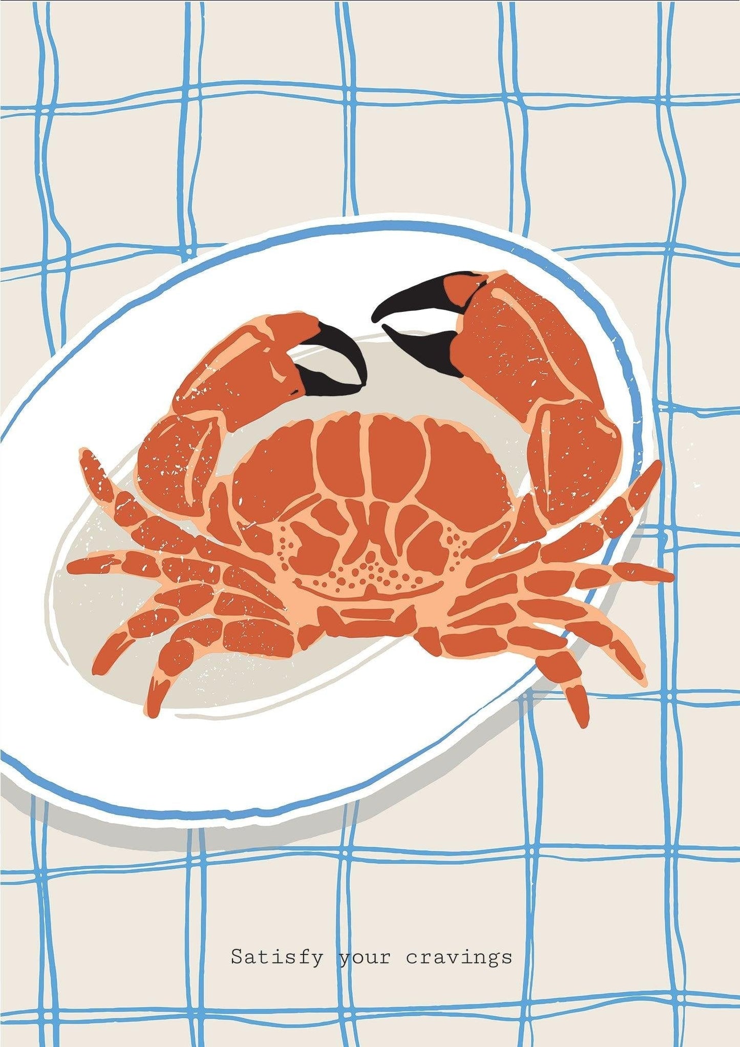 Plated Crab Art Print-Skudaboo