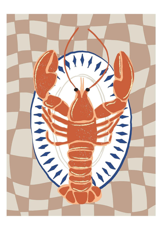 Plated Lobster Art Print-Skudaboo