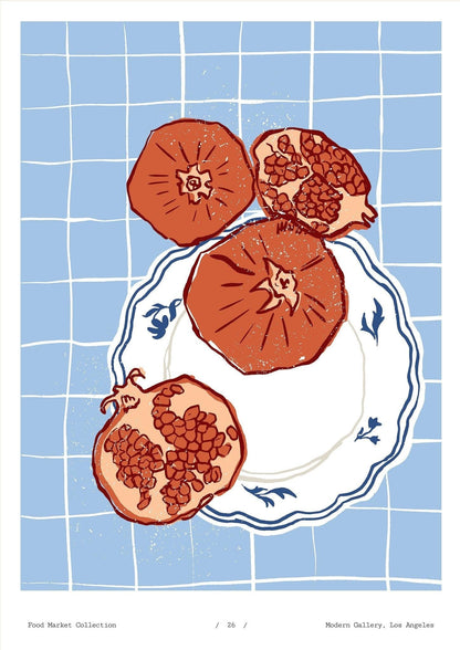 Pomegranates Fruity Art Print-Skudaboo