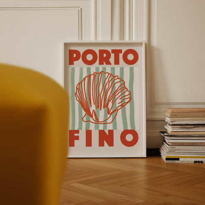 Porto Fino Shell Art Print-Skudaboo