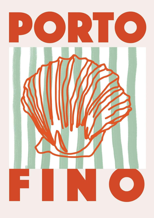 Porto Fino Shell Art Print-Skudaboo