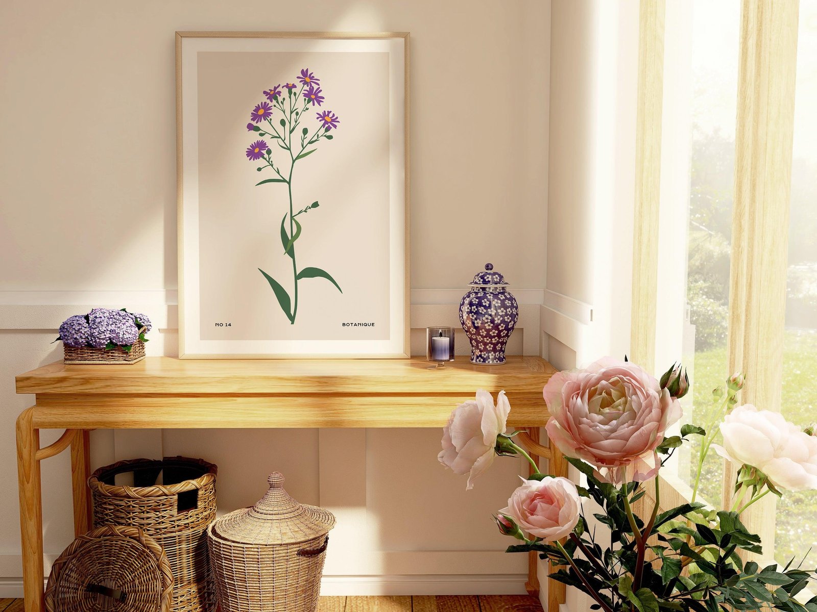 Purple Wildflower Art Print-Skudaboo