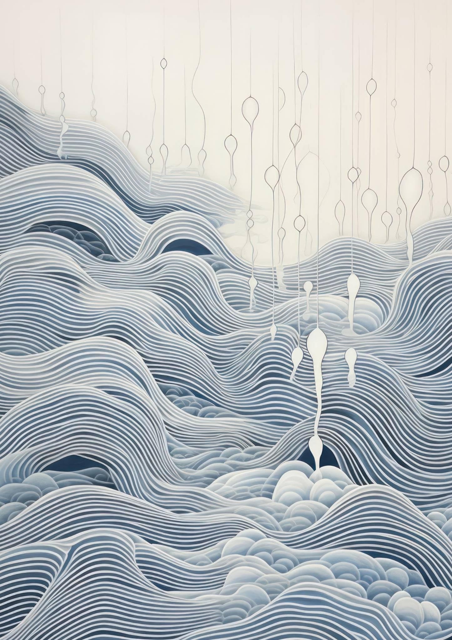 Rain Drops & Waves Art Print-Skudaboo