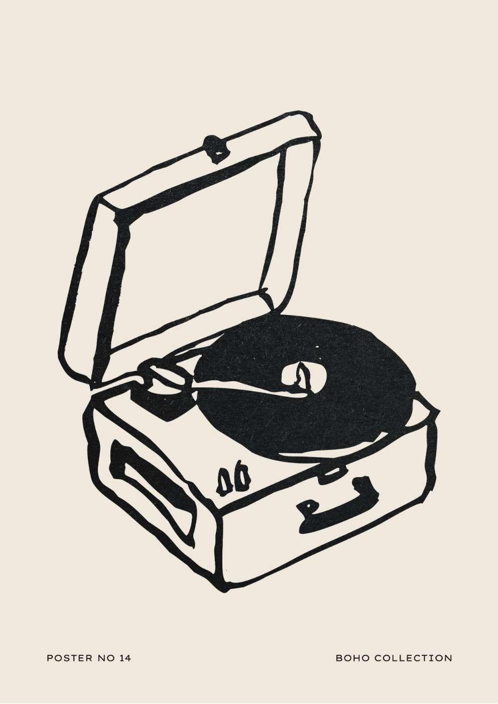 Record Player Art Print-Skudaboo